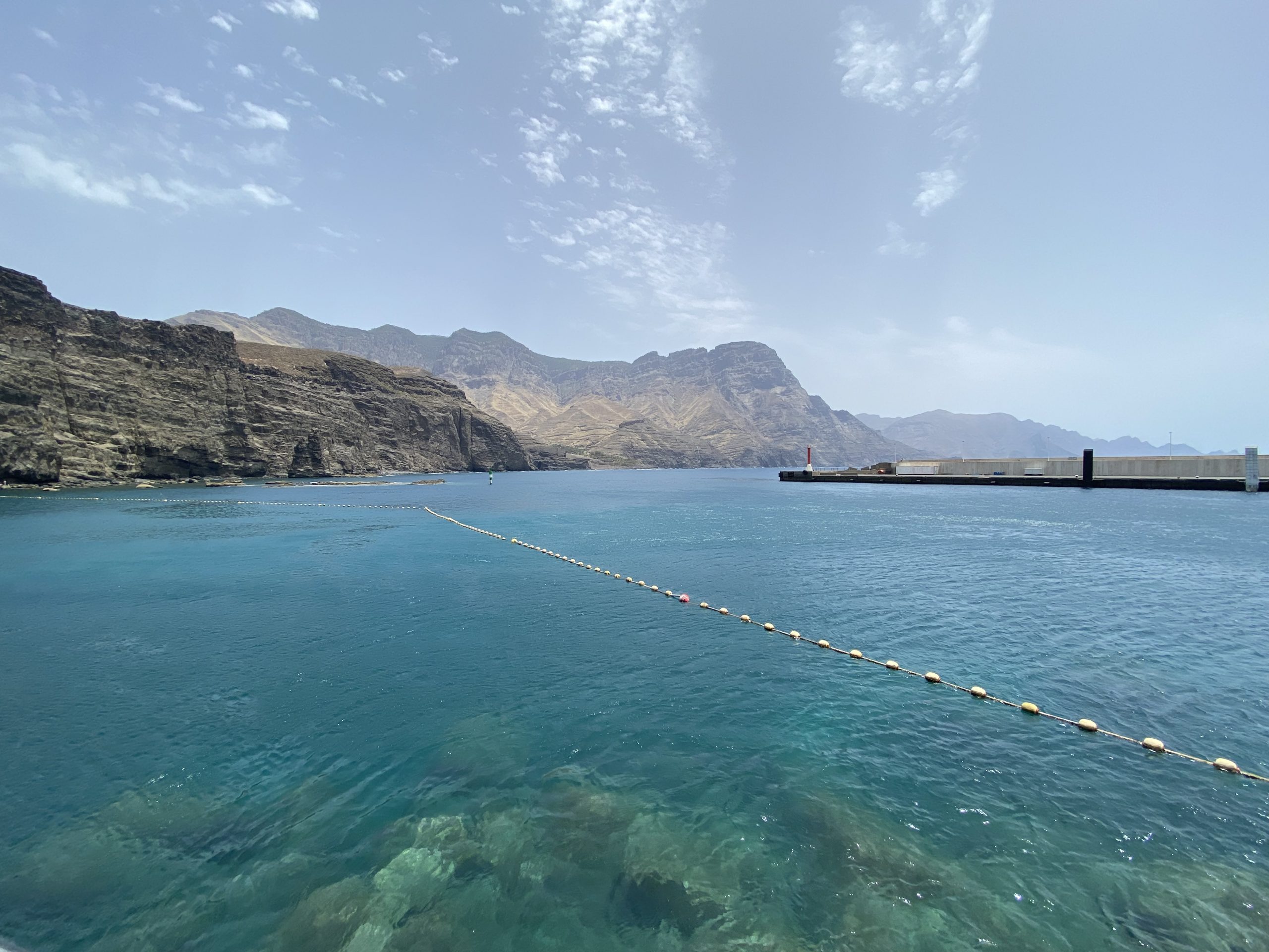 Cristal clear waters in the Agaete port beach Puerto de las Nieves